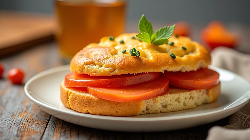 Ciabatta com atum fresco, melancia vermelha, ervas aromáticas, receita refrescante