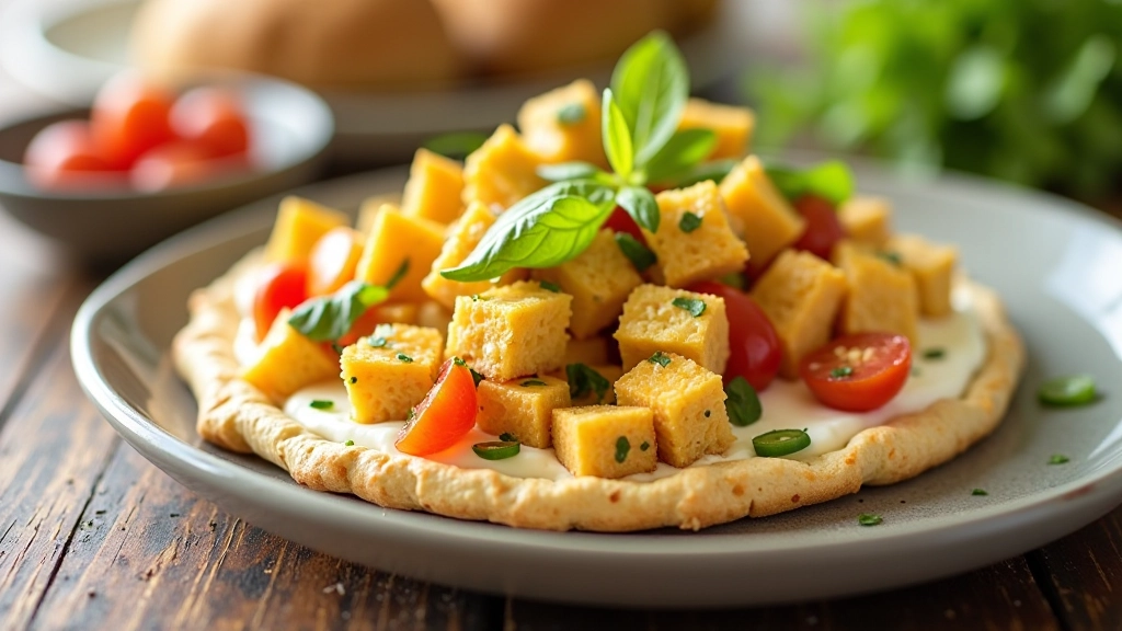 Pita recheada com falafél caseiro, iogurte grego, pepino e salsa, receita mediterrânea