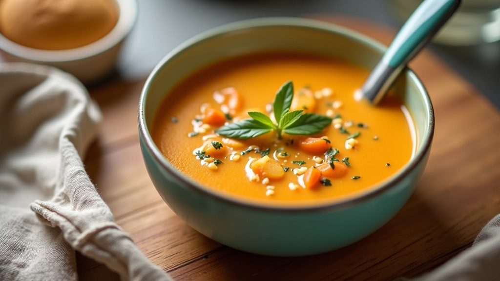 Termos com sopa quente e pão integral