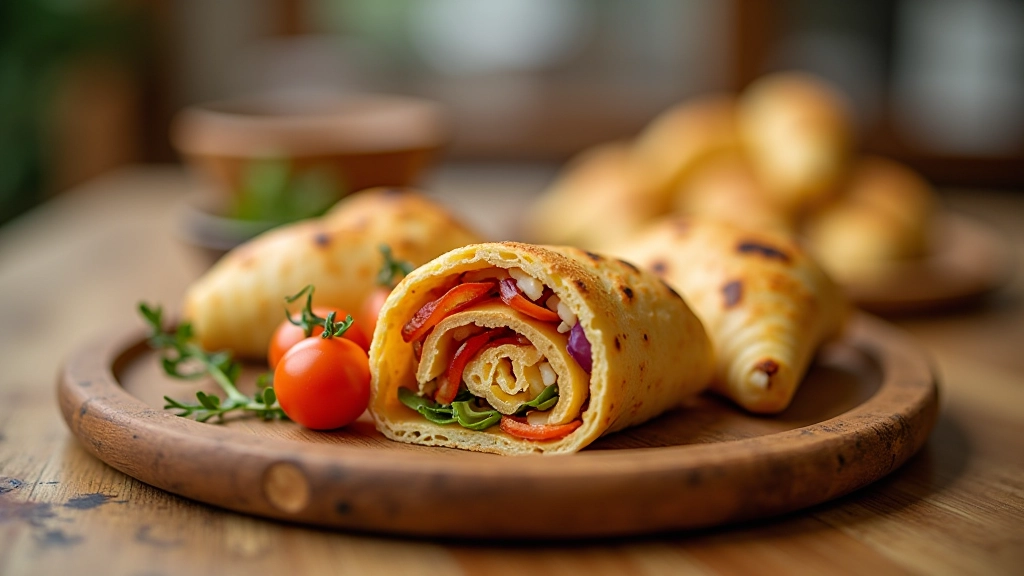 Várias opções de sanduíches, wraps e focaccias